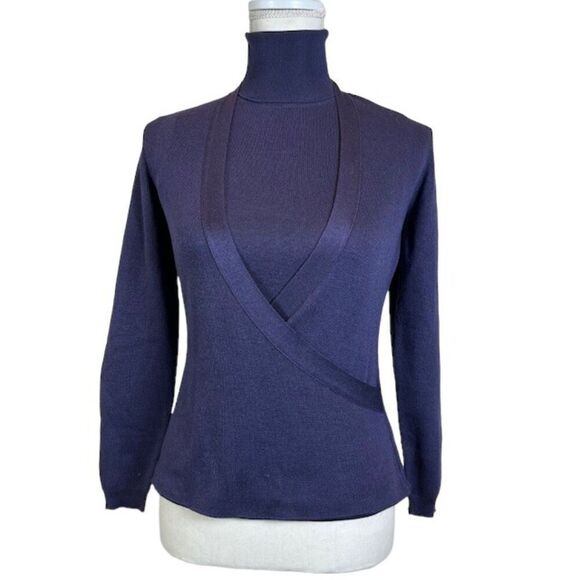 Bally Silk 2 PC Sweater Twin Set Violet Sleeveless and Long Sleeve Size 8 (44) - Picture 1 of 10